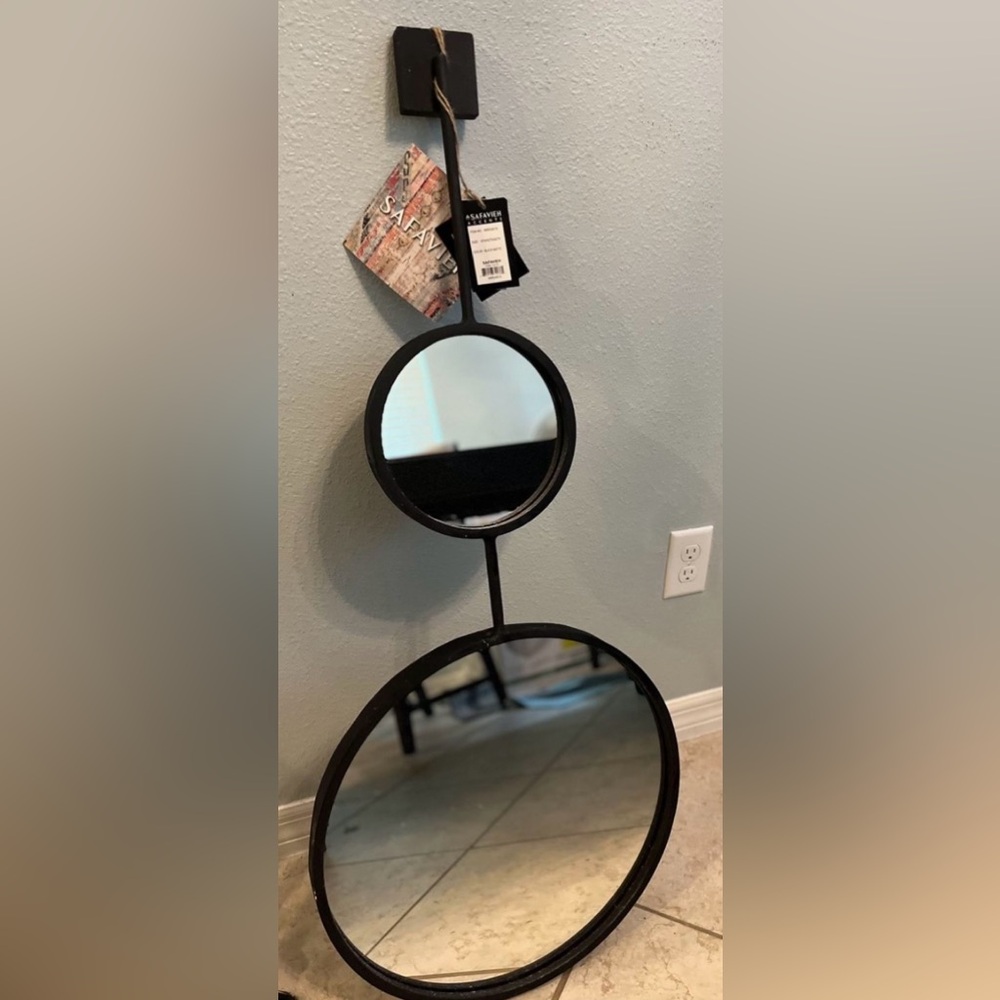 Hanging Brushed Metal Mirror - Liam Mirror from Apt2b